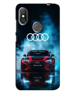 Чехол для Xiaomi Redmi Note 6 Pro с картинкой «Audi Sport — неон»
