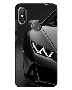 Чехол для Xiaomi Redmi Note 6 Pro с картинкой «Lamborghini фары детализация»