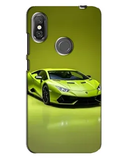 Чехол для Xiaomi Redmi Note 6 Pro с картинкой «Салатовый Lamborghini Huracan»