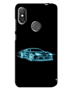 Чехол для Xiaomi Redmi Note 6 Pro с картинкой «Неоновый контур Lamborghini»