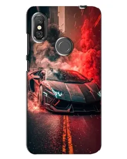 Чехол для Xiaomi Redmi Note 6 Pro с картинкой «Lamborghini красный дым»