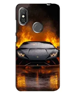 Чехол для Xiaomi Redmi Note 6 Pro с картинкой «Lamborghini в огне»