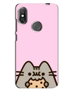Чохол для Xiaomi Redmi Note 6 Pro з картинкою «Pusheen та печиво»