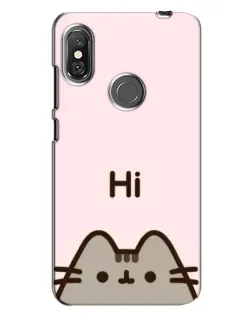 Чехол для Xiaomi Redmi Note 6 Pro с картинкой «Пушин говорит Hi»