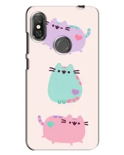 Чехол для Xiaomi Redmi Note 6 Pro с картинкой «Pusheen трио»