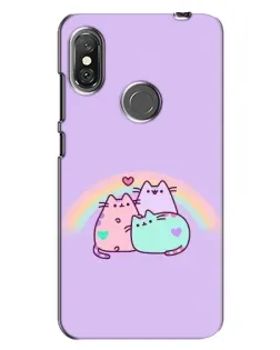 Чехол для Xiaomi Redmi Note 6 Pro с картинкой «Радужные Пушины»