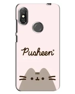 Чехол для Xiaomi Redmi Note 6 Pro с картинкой «Pusheen логотип»