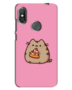 Чехол для Xiaomi Redmi Note 6 Pro с картинкой «Пушин с пиццей»