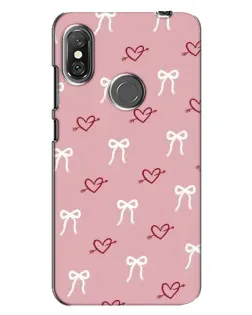 Чехол для Xiaomi Redmi Note 6 Pro с картинкой «Сердца и банты»
