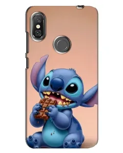 Чехол для Xiaomi Redmi Note 6 Pro с картинкой «Стич ест шоколад»