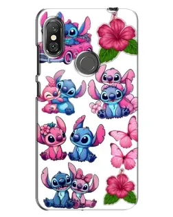 Чехол для Xiaomi Redmi Note 6 Pro с картинкой «Стикеры Stitch и Angel»
