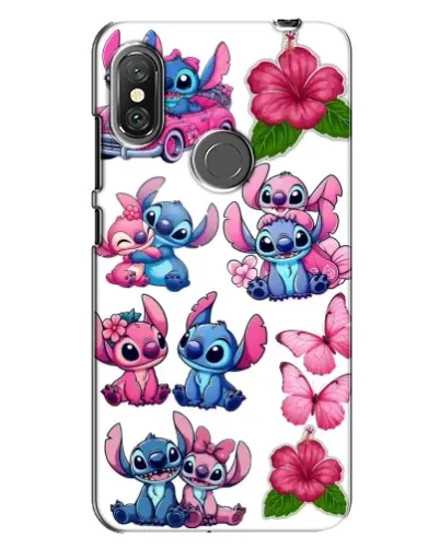 Чехол для Xiaomi Redmi Note 6 Pro с картинкой «Стикеры Stitch и Angel»