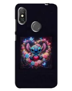 Чехол для Xiaomi Redmi Note 6 Pro с картинкой «Stitch в цветах»