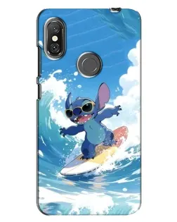 Чехол для Xiaomi Redmi Note 6 Pro с картинкой «Стич на волне»