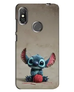 Чехол для Xiaomi Redmi Note 6 Pro с картинкой «Стич на коричневом фоне»