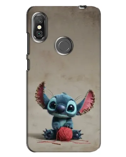 Чехол для Xiaomi Redmi Note 6 Pro с картинкой «Стич на коричневом фоне»