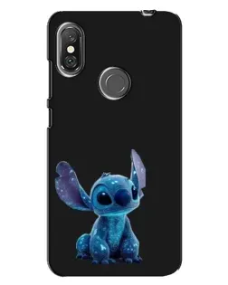 Чехол для Xiaomi Redmi Note 6 Pro с картинкой «Стич на черном»