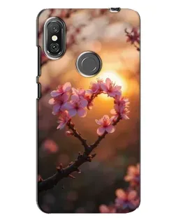 Чохол для Xiaomi Redmi Note 6 Pro з картинкою «Рожевий цвіт сердечко на тлі заходу» Чохол для Xiaomi Redmi Note 6 Pro з картинкою «Рожевий цвіт сердечко на тлі заходу»