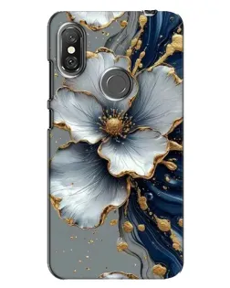 Чохол для Xiaomi Redmi Note 6 Pro з картинкою «Біла квітка та золотий флюїд» Чохол для Xiaomi Redmi Note 6 Pro з картинкою «Біла квітка та золотий флюїд»