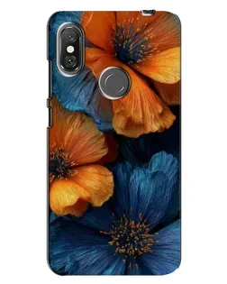 Чохол для Xiaomi Redmi Note 6 Pro з картинкою «Яскрава синьо-помаранчева флора» Чохол для Xiaomi Redmi Note 6 Pro з картинкою «Яскрава синьо-помаранчева флора»