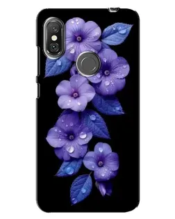Чохол для Xiaomi Redmi Note 6 Pro з картинкою «Фіолетові квіти з росою» Чохол для Xiaomi Redmi Note 6 Pro з картинкою «Фіолетові квіти з росою»