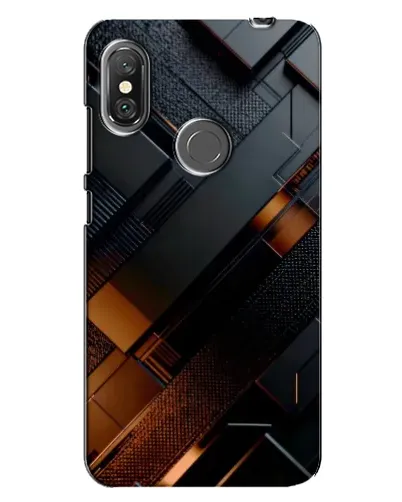 Чехол для Xiaomi Redmi Note 6 Pro с картинкой «Черные геометрические блоки» Чехол для Xiaomi Redmi Note 6 Pro с картинкой «Черные геометрические блоки»