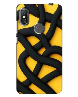 Чехол для Xiaomi Redmi Note 6 Pro с картинкой «Черное желтое переплетение»