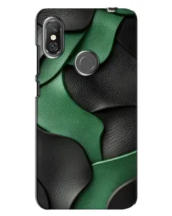Чехол для Xiaomi Redmi Note 6 Pro с картинкой «Зеленые кожаные волны»