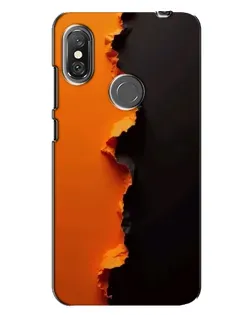 Чехол для Xiaomi Redmi Note 6 Pro с картинкой «Оранжевый разлом»