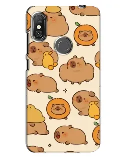 Чохол для Xiaomi Redmi Note 6 Pro з картинкою «Капібари з апельсинами»
