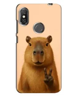 Чехол для Xiaomi Redmi Note 6 Pro с картинкой «Капибара виктория»