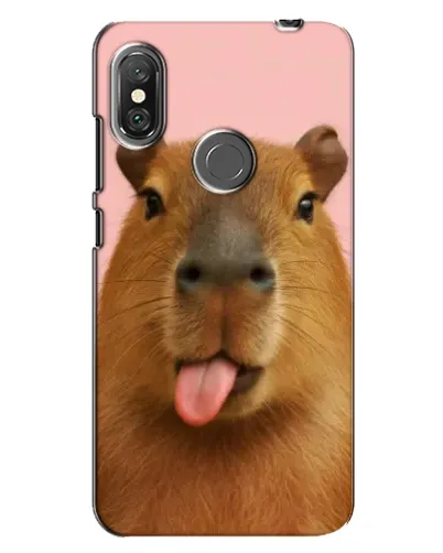 Чехол для Xiaomi Redmi Note 6 Pro с картинкой «Капибара с языком»