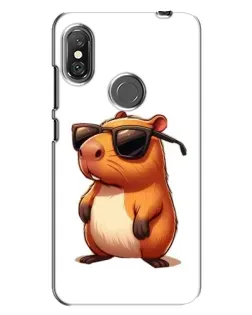 Чехол для Xiaomi Redmi Note 6 Pro с картинкой «Капибара в очках»