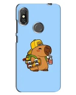 Чехол для Xiaomi Redmi Note 6 Pro с картинкой «Капибара на скейте»