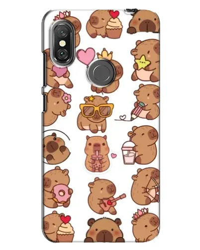Чехол для Xiaomi Redmi Note 6 Pro с картинкой «Стикерпак с капибарами»