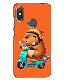 Чехол для Xiaomi Redmi Note 6 Pro с картинкой «Капибара на скутере»