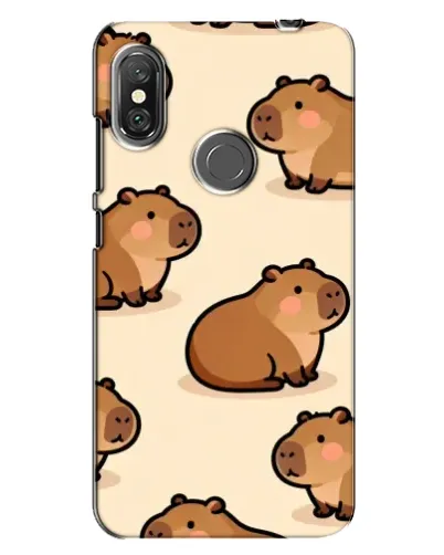 Чехол для Xiaomi Redmi Note 6 Pro с картинкой «Паттерн милых капибар»