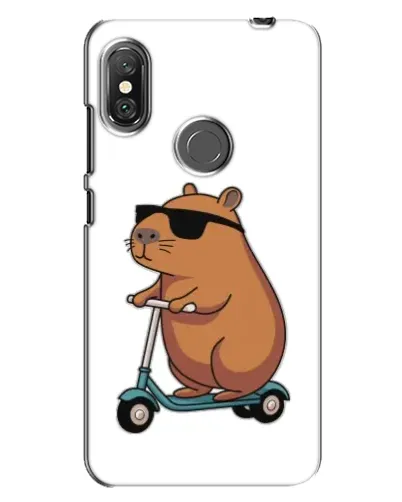 Чехол для Xiaomi Redmi Note 6 Pro с картинкой «Капибара на самокате»