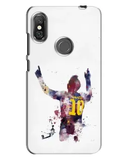 Чехол для Xiaomi Redmi Note 6 Pro с картинкой «Акварельный Месси Барселона»