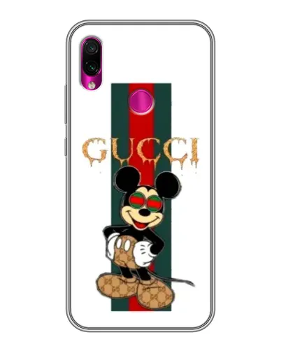 Чохол для Xiaomi Redmi Note 7 Pro з картинкою «Міккі Маус Gucci — смуги»