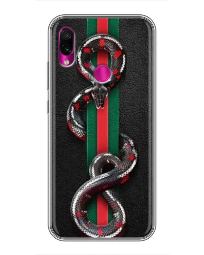 Чехол для Xiaomi Redmi Note 7 Pro с картинкой «Gucci — змея на полосе» Чехол для Xiaomi Redmi Note 7 Pro с картинкой «Gucci — змея на полосе»