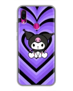 Чохол для Xiaomi Redmi Note 7 Pro з картинкою «Kuromi та фіолетові серця»