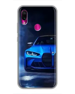 Чохол для Xiaomi Redmi Note 7 Pro з картинкою «Блакитна BMW M4»