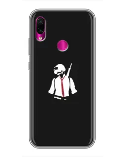 Чохол для Xiaomi Redmi Note 7 Pro з картинкою «PUBG — силует воїна»
