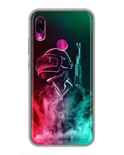 Чохол для Xiaomi Redmi Note 7 Pro з картинкою «PUBG — вогняний воїн»