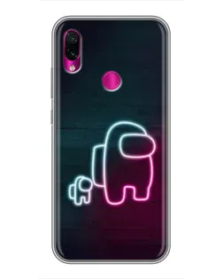 Чехол для Xiaomi Redmi Note 7 Pro с картинкой «Among Us неон-арт»