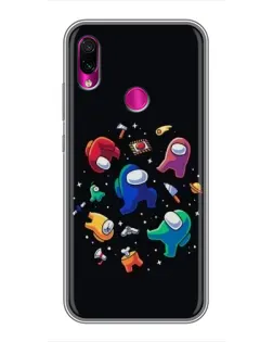 Чехол для Xiaomi Redmi Note 7 Pro с картинкой «Among Us космос»