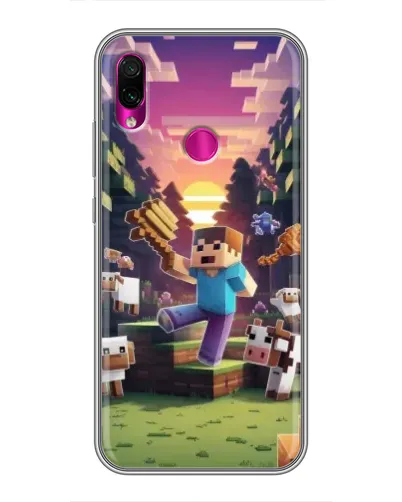 Чехол для Xiaomi Redmi Note 7 Pro с картинкой «Стив на ферме»