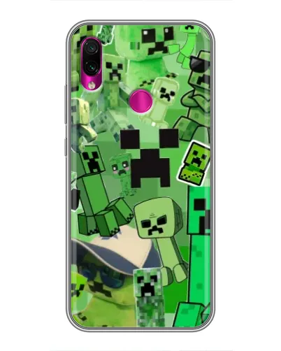 Чехол для Xiaomi Redmi Note 7 Pro с картинкой «Криперы Minecraft»
