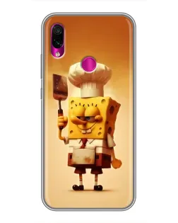 Чехол для Xiaomi Redmi Note 7 Pro с картинкой «Губка Боб повар»
